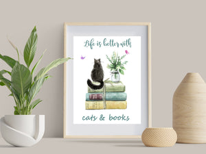 cadre Life is better with cats and books