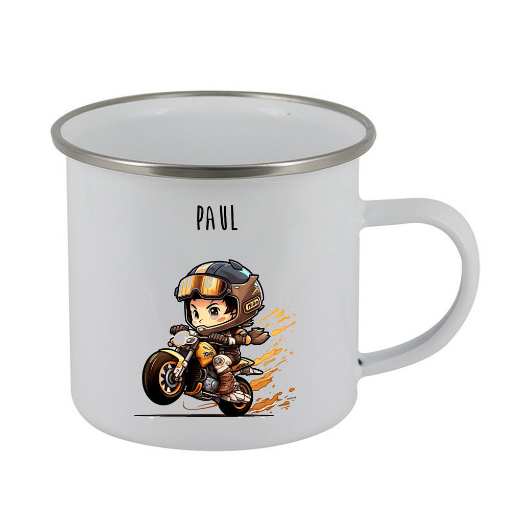 Tasse enfant émail moto