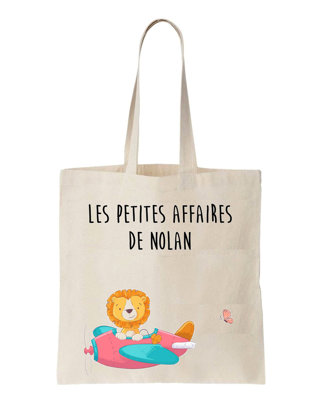 Tote bag enfant Petit lion dans un avion