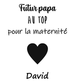 Pochon maternité futur papa coeur noir