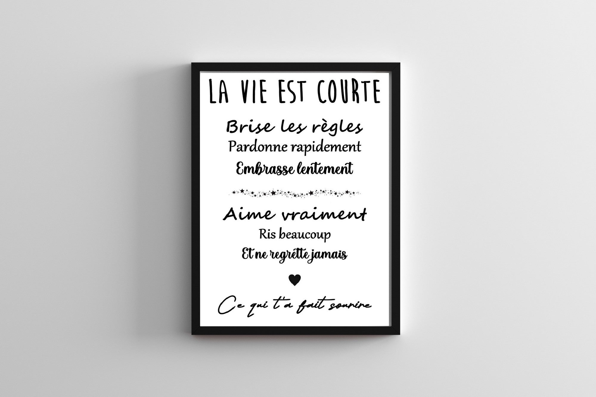 Affiche citation positive La vie est courte – Cool and the bag