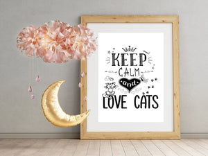 Affiche Keep calm and love cats