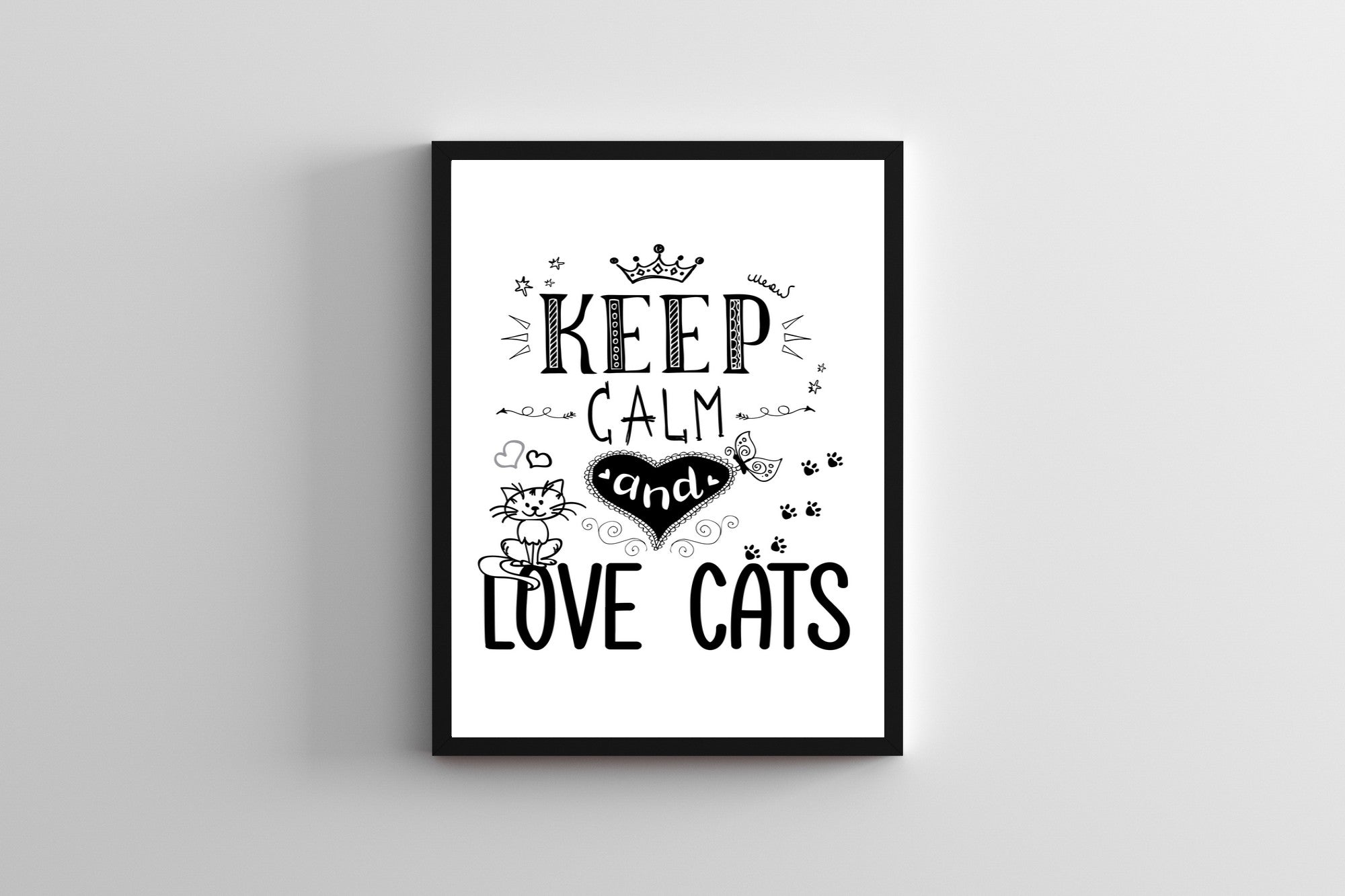 affiche Keep calm and love cats