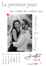 Affiche couple personnalisable Le premier jour du reste de notre vie