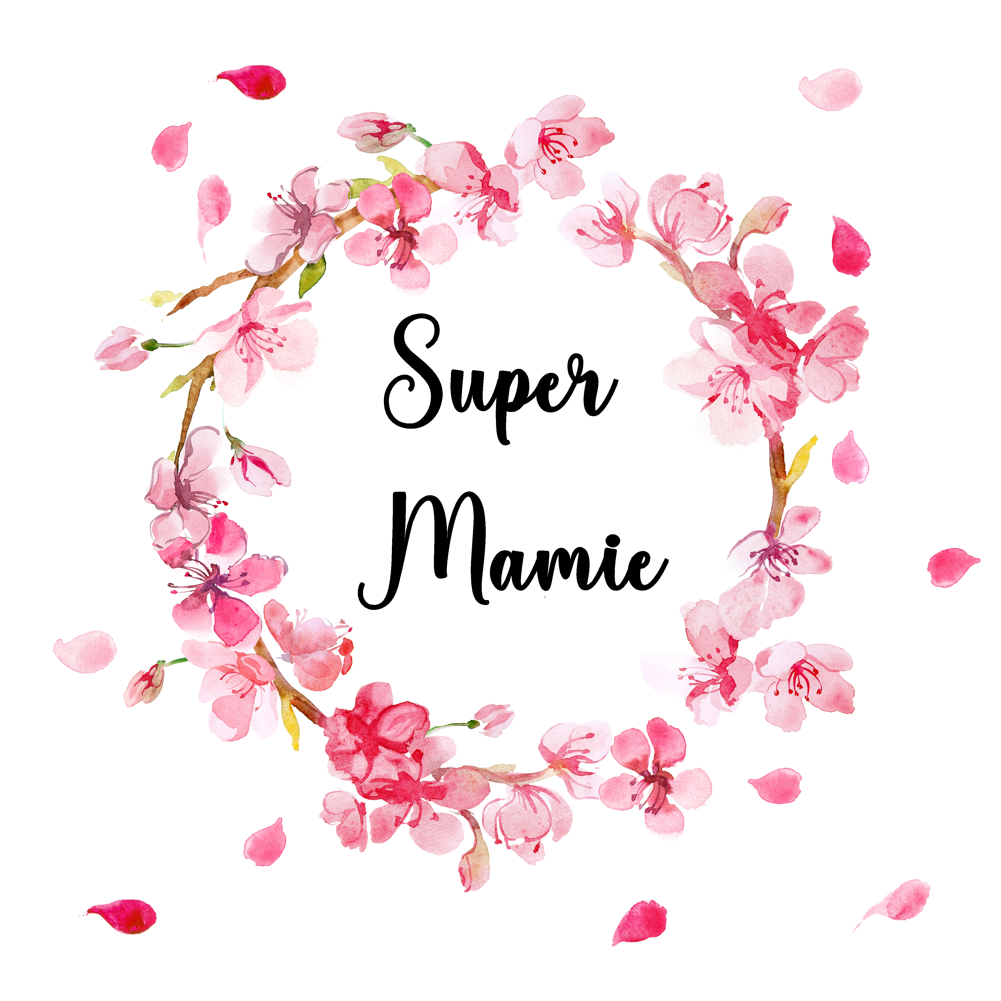 Super Mamie couronne de fleurs & pétales