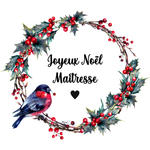 Pochette ronde Joyeux noël maitresse