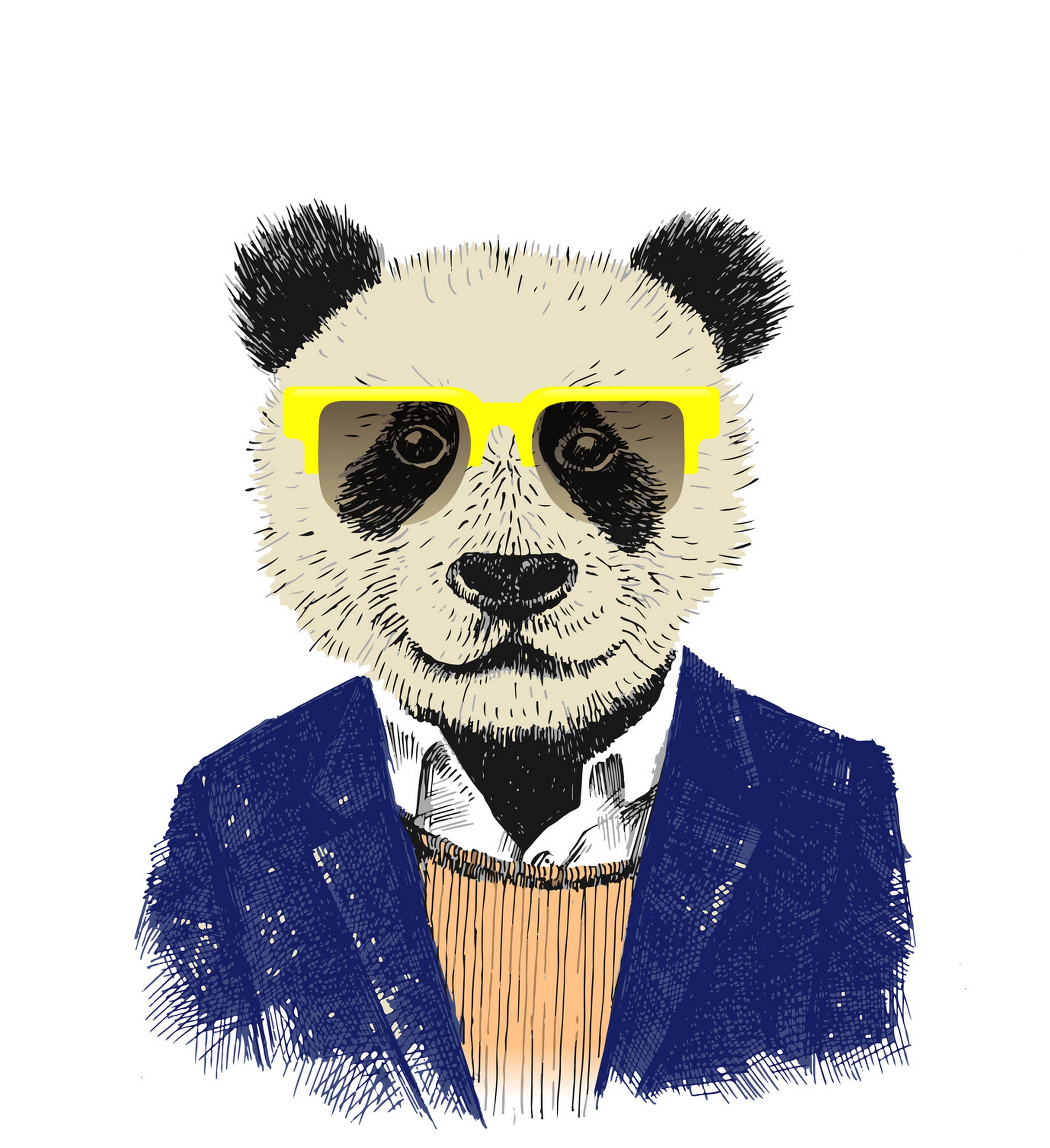 T-shirt Homme Hipster Panda
