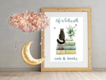 poster Life is better with cats and books