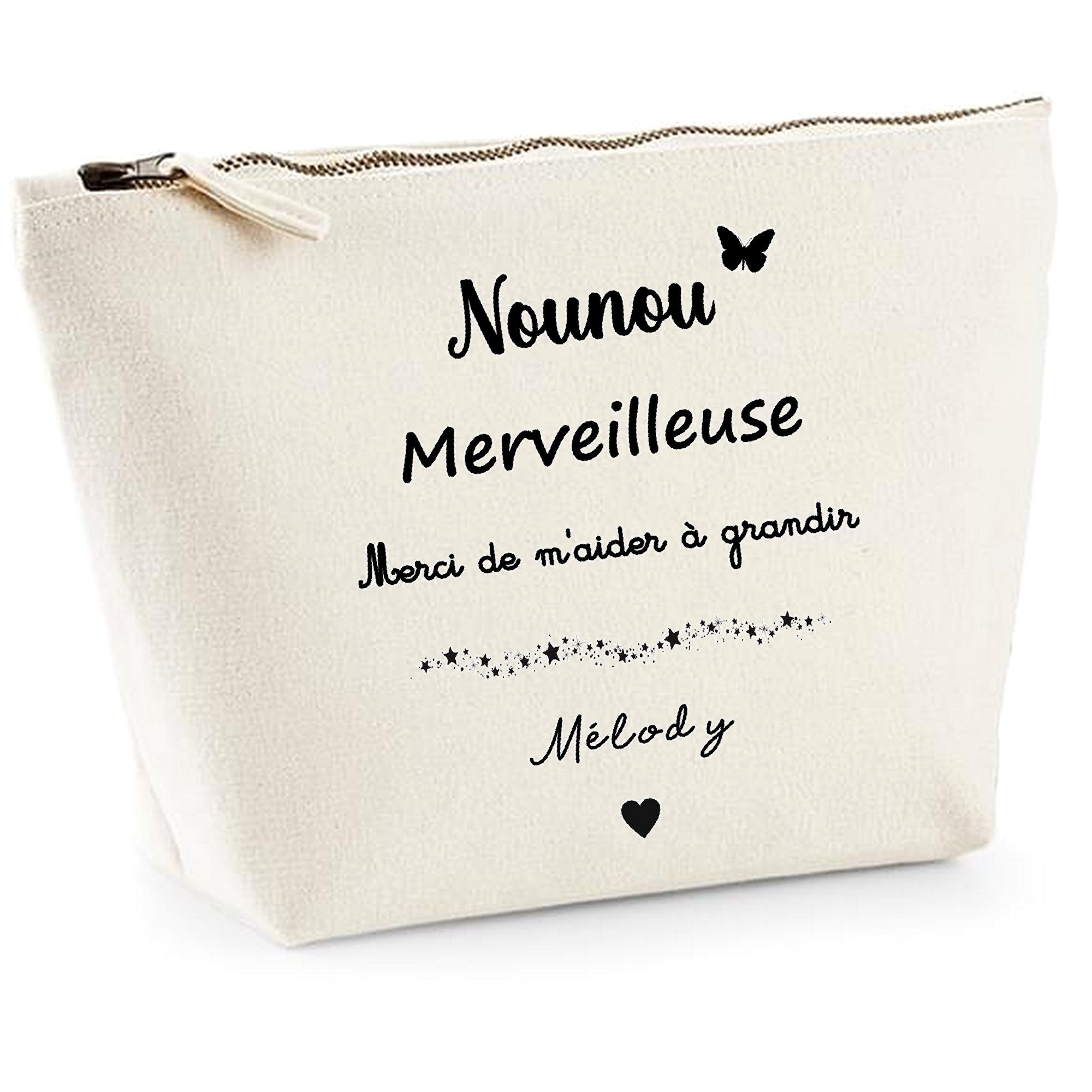 Pochette personnalisée Nounou en coton → My Pretty Little Store