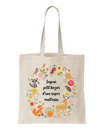 tote bag Super maitresse animaux de la forêt