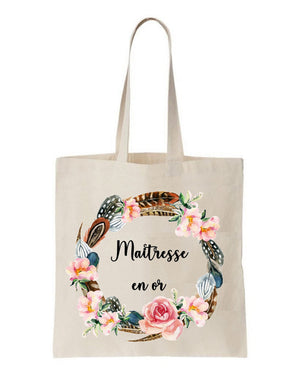 Tote bag Maitresse en or