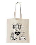 tote bag Keep calm and love cats