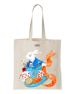 tote bag lapin blanc alice au pays des merveilles