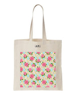 tote bag fleurs roses